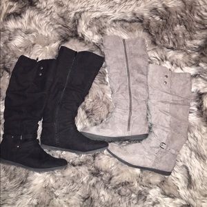 Tall below knee boots (2 pair)